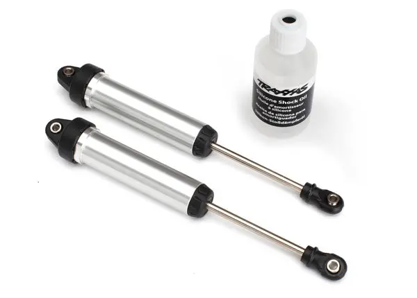8451 Traxxas Shocks, Gtr, 134Mm, Silver Aluminum (Complete) (Front) 1