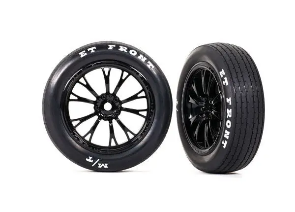 9474 Traxxas Tires & Wheels, Assembled (Gloss Black Wheels) (Fr) (2) 9474 1