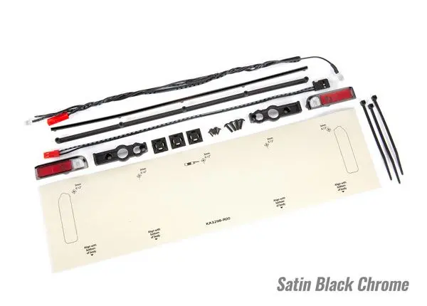 9497A Traxxas Tail Lights (Red)/ Power Harness/ Trim (Satin Blk Chrme) 1