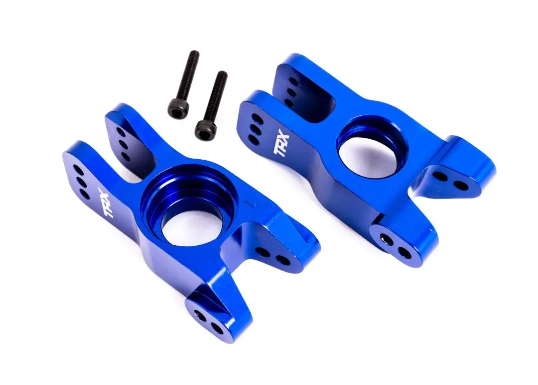 9552X Traxxas Carriers, Stub Axle - Blue-Anodized 1