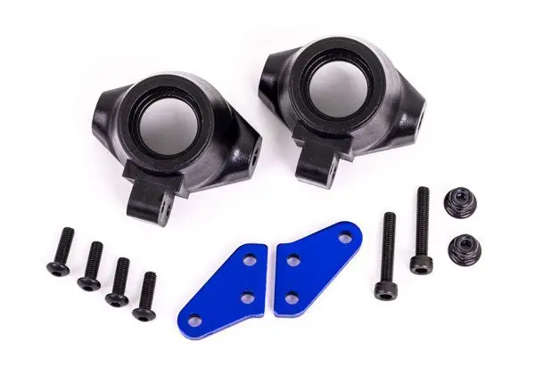 9637X Traxxas Steering Block Arms (Aluminum,  Blue-Anodized) (2)/ Steering Block  9637X 1