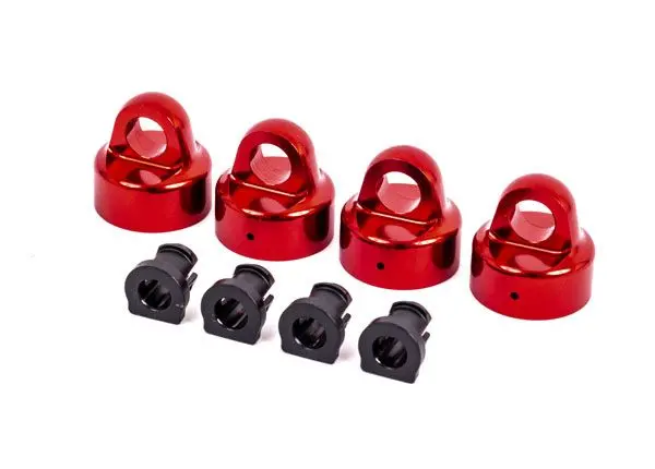 9664R Traxxas Shock Caps, Aluminum (Red-Anodized), Gt-Maxx Shocks (4)  9664R 1