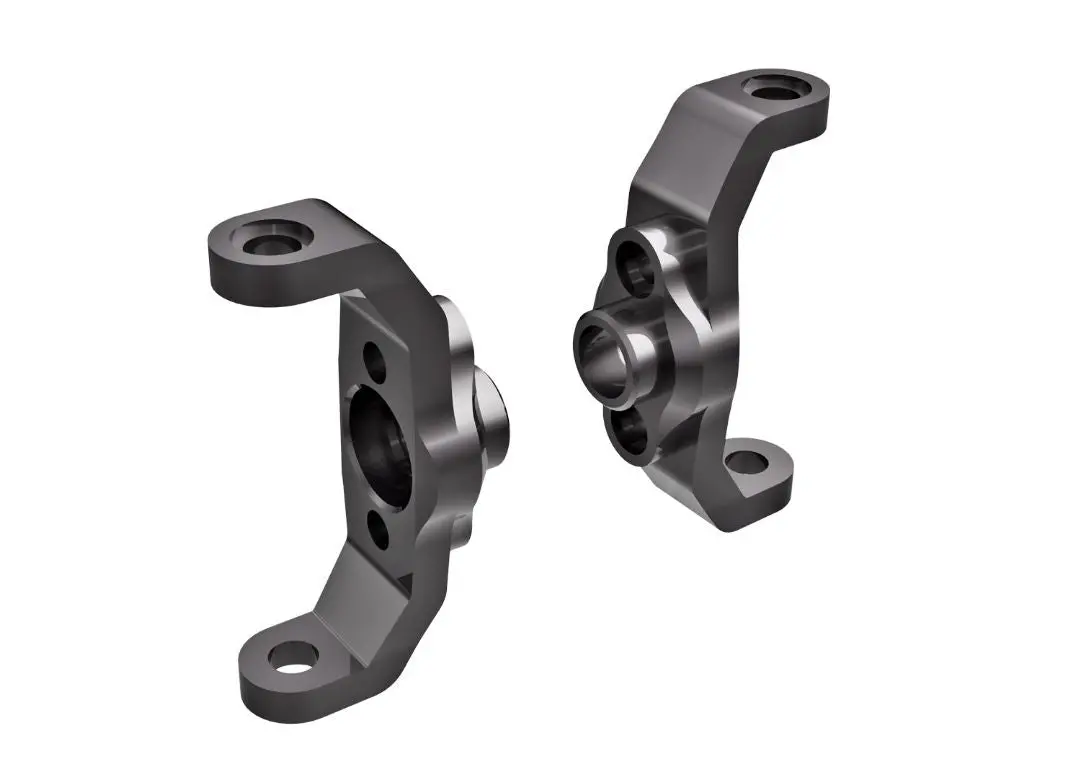9733-Gray Traxxas Caster Blocks, 6061-T6 Aluminum (Titanium) (Left & Right) 1