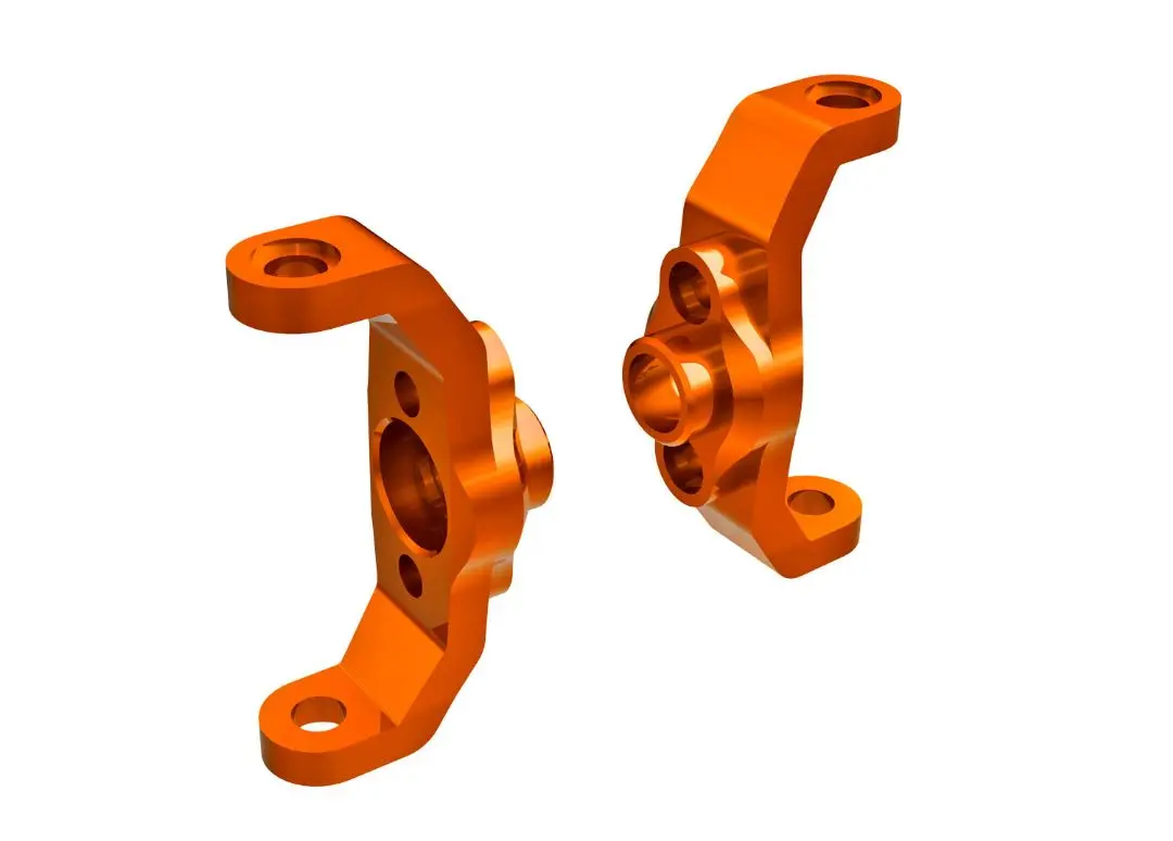 9733-Orng Traxxas Caster Blocks, 6061-T6 Aluminum (Orange) (Left & Right) 1