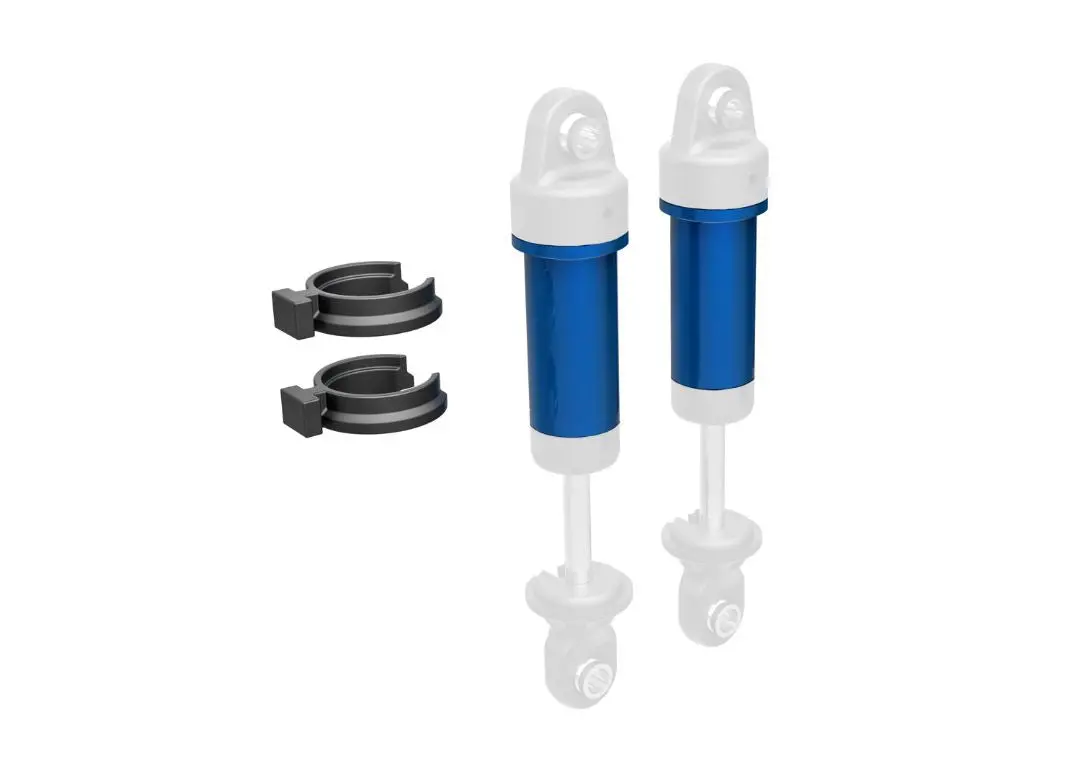 9763-Blue Traxxas Body, Gtm Shock, Aluminum (Blue) 1