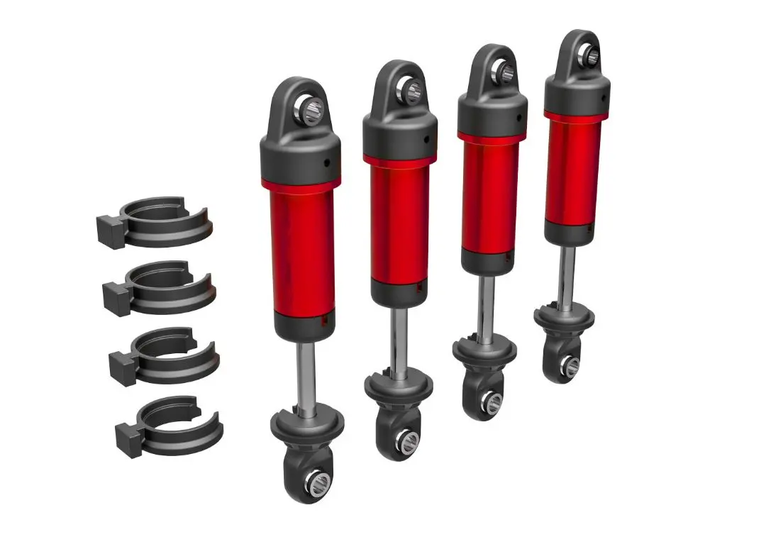 9764-Red Traxxas Shocks, Gtm, Aluminum (Red-Anodized) 1