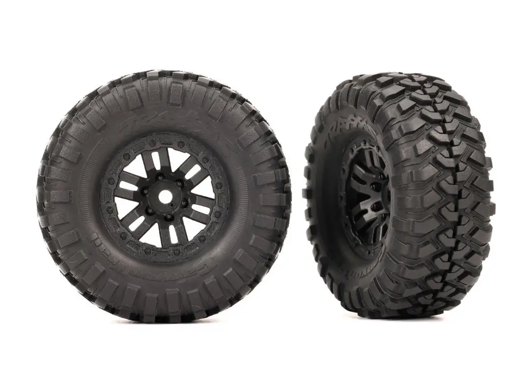 9773 Traxxas Tires & Wheels, Premounted (Black 1.0", Canyon Trail) 1