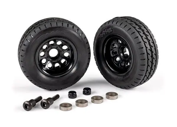 9797 Traxxas Trailer Wheels (2)/ Tires (2)/ Mounting Hardware 1