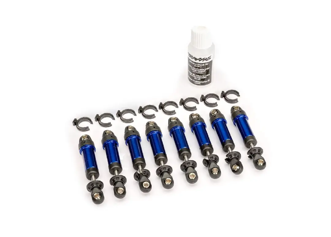 9864-Blue Traxxas Shocks, Gtm, 6061-T6 Aluminum (Blue-Anodized)(8) 1