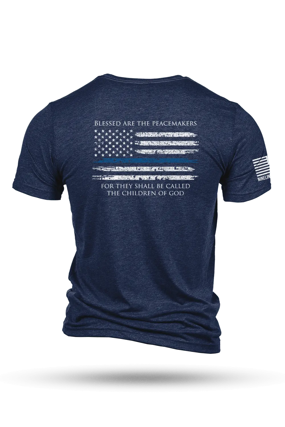 Thin Blue Line Tri-Blend Cotton T-Shirt for Men