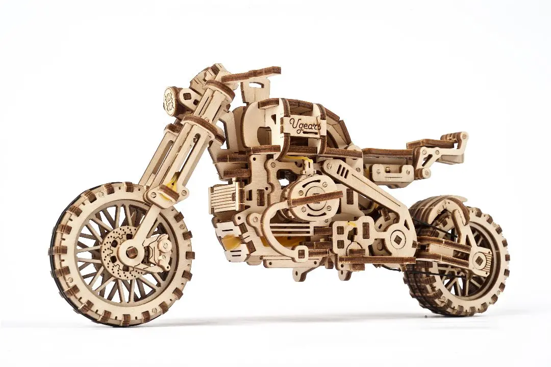 Ugears Scrambler Ugr-10 With Sidecar - 380 Pieces 1