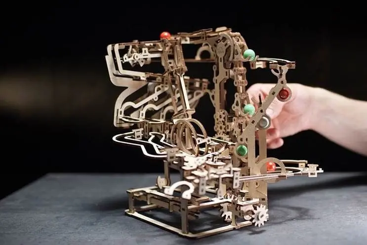 Ugears Marble Run Chain Hoist Model Kit - 400 Pieces 1