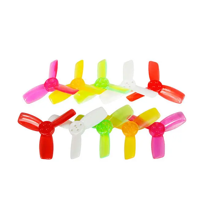 Replacement Mini Tri-Blade Propellers For Kingkong Q90gt (Clear Red Cw&Ccw Pair) 1