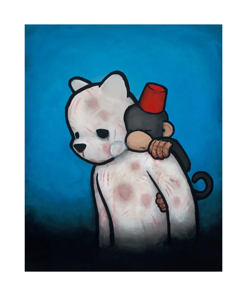 Luke Chueh "Monkey On My Back" Sleeping Burden Giclee Print 1