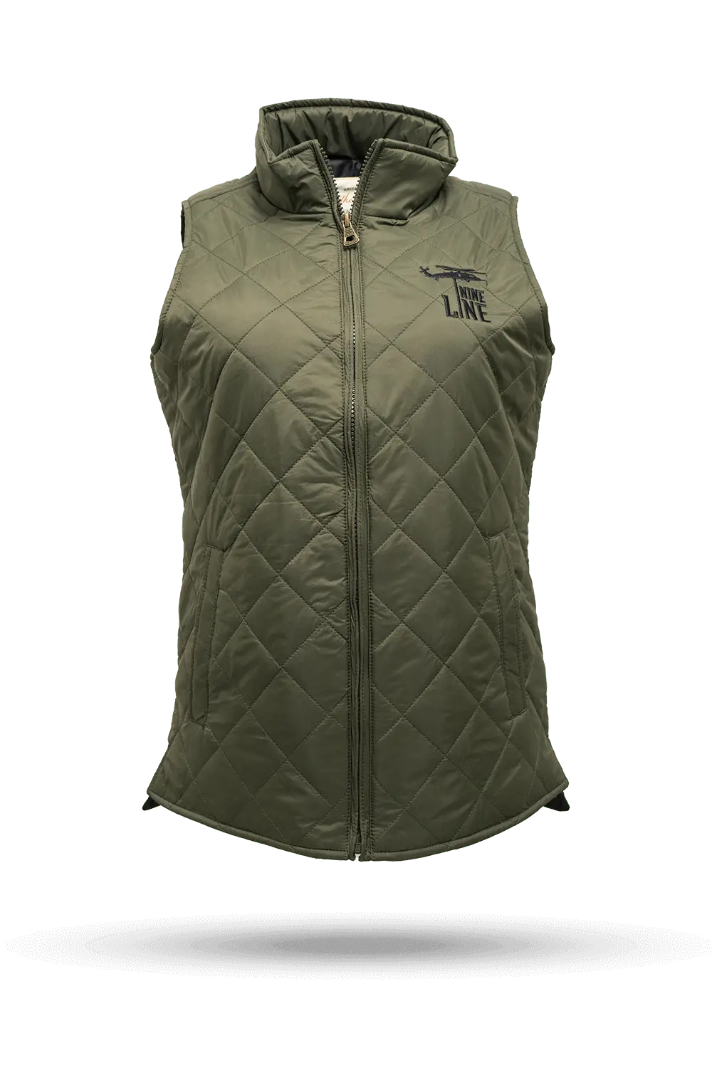Women's Diamond Quilted Vest With Dropline Logo 6