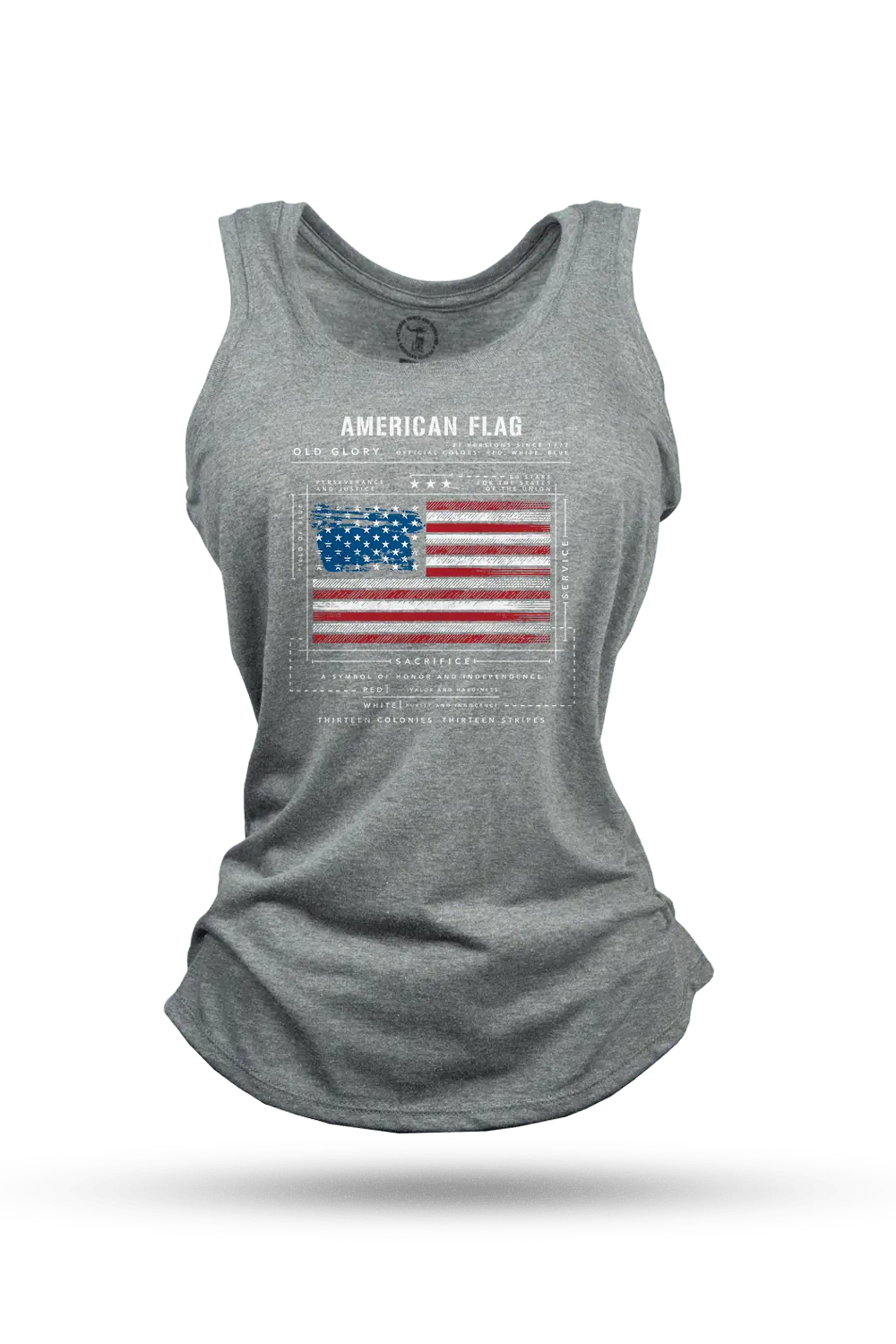 Women's Racerback Tank - American Flag Schematic 1