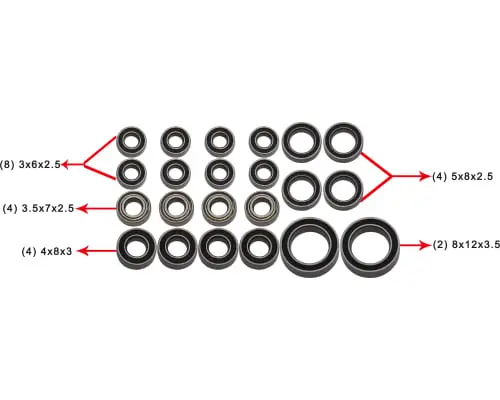 Xptrxm2000b 22 Pieces Sealed Bearing Kit - Trx4-M 1