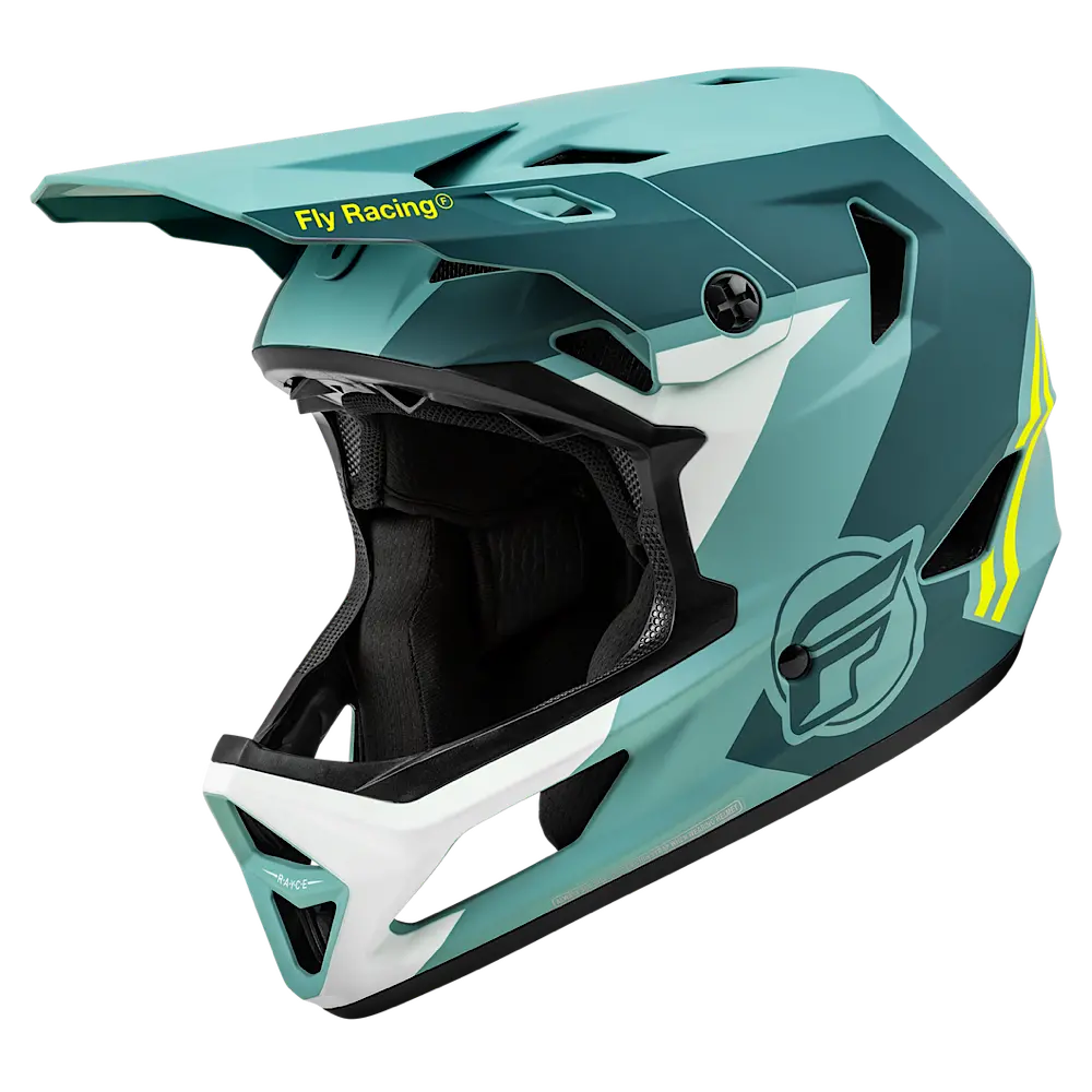 Fly Racing Rayce Helmet Matte Teal Hi-Vis 1